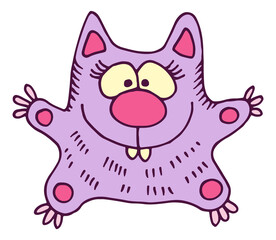 Cute monster toy. Funny creature in hand drawn style