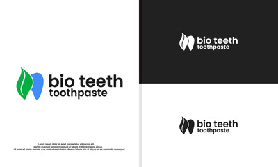 bio toothpaste logo design illustration