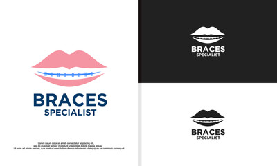 braces specialist logo design illustration