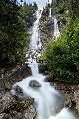 The Nardis waterfalls in the Genova Valley. Carisolo, Trento province, Trentino Alto-Adige, Italy, Europe.