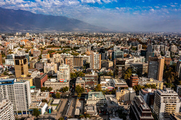 Fototapeta premium Santiago de Chile Aerial Photograph | Hochauflösende Luftbilder von Santiago de Chile