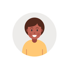 Avatar african woman. Female character icon in circle. Vector illustrator.