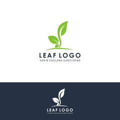 Logos of green Tree leaf ecology nature element vector