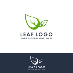 Logos of green Tree leaf ecology nature element vector