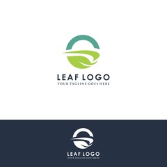 Logos of green Tree leaf ecology nature element vector