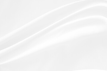 Obraz premium Abstract soft waves of white fabric highlights future background. 3D illustration and rendering.