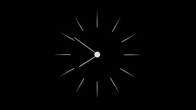 Simple watch face with fast-moving hands. Design. Time on clock is going fast. Hands on clock go fast and speed up time