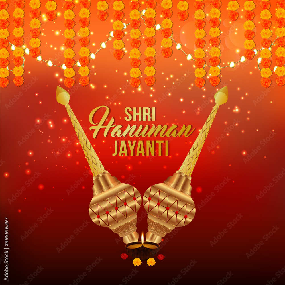 Wall mural Happy hanuman jayanti celebration background