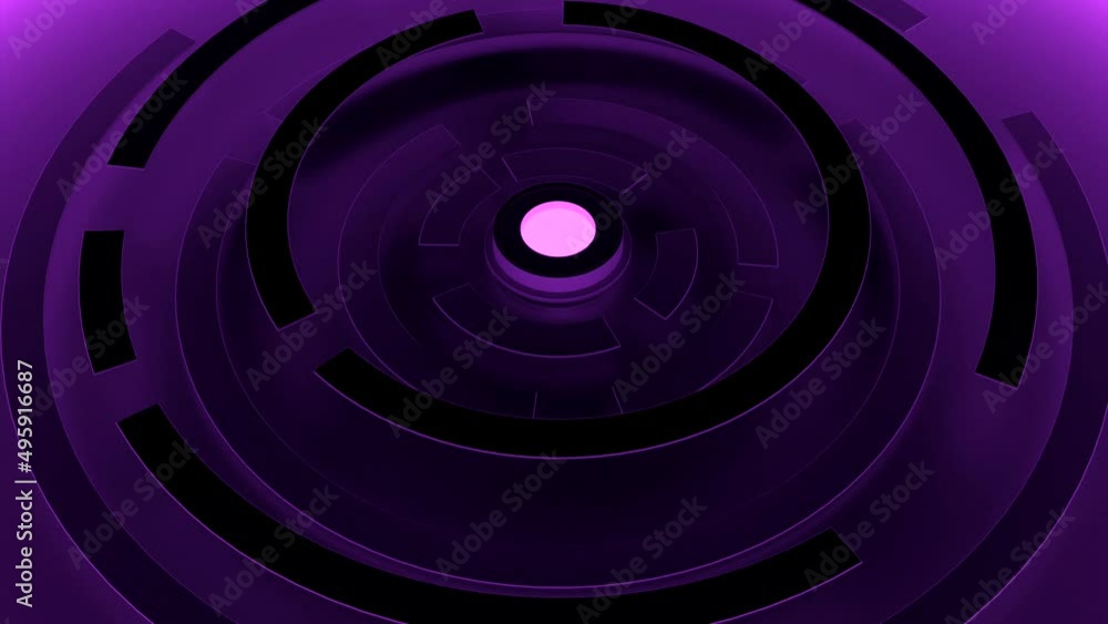 Poster glowing dot in center with rotating rings. design. futuristic mechanism with glowing button and rota
