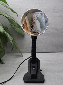 Energy Saving Concept. Electricity Cost. Turkish lira. Interest.