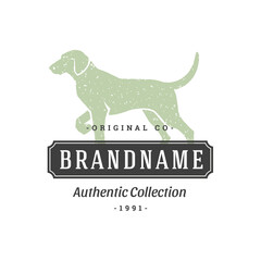 Dog handdrawn logo isolated on white background vector illustration for labels, badges, t-shirt and other design.