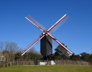 Fototapeta na wymiar Keeses Mill, Kasterlee, Mill on Kabouterberg, Province of Antwerp, Belgium.