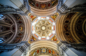 Naklejka premium Austria, Dome of the Salzburg Cathedral (Salzburger Dom)
