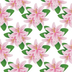 Seamless pattern watercolor lily flower for printing, fabrics, beautiful floral shirts.