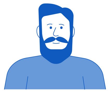 Bearded man face. Male generic profile picture