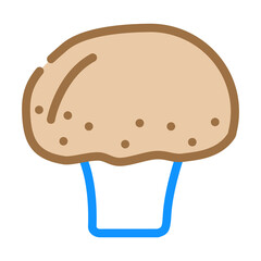 champignon mushroom color icon vector. champignon mushroom sign. isolated symbol illustration
