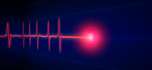 Patient monitor showing vital signs ECG and EKG. Vector illustration.