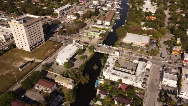 Aerial video Miami Biscayne Boulevard and 79th Street