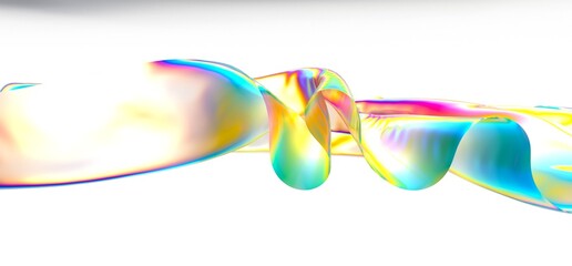 3d fluid shapes with holographic effect