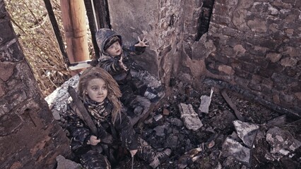 Children without a home, apocalypse, war
