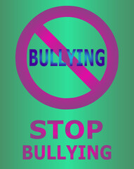 Social problems among people. Stop bullying sign.