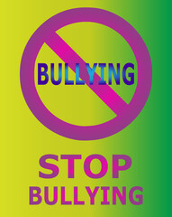 Social problems among people. Stop bullying sign.