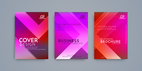 Colorful modern gradient covers brochure template set