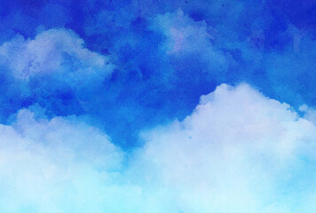 背景素材_水彩テクスチャ_青空