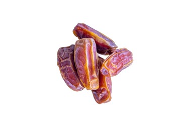 Top view date fruits isolated on white background