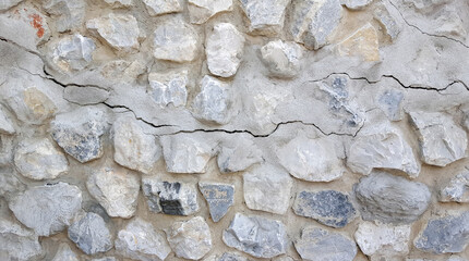 cracks on the stone wall
