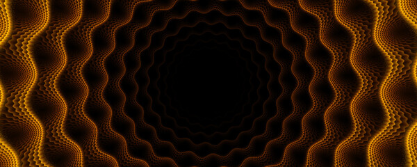 Golden abstract tunnel background