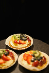 fruit cake with white cream