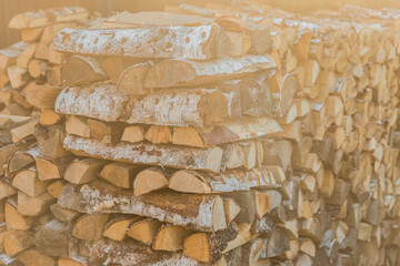 Firewood Stack Storage Wood Materials Chopped Tree Rural Pile