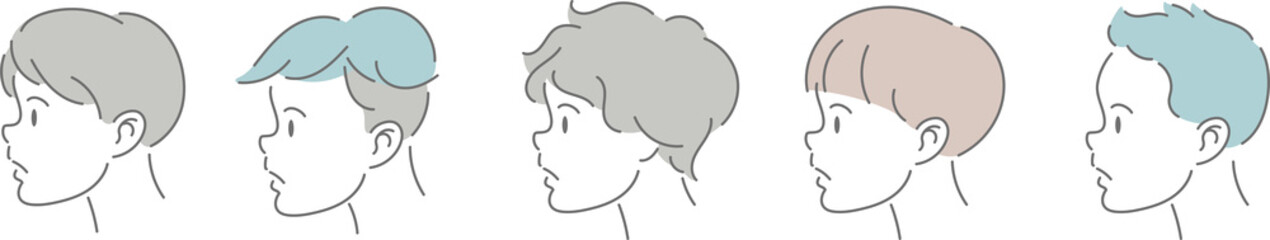 男性　横顔　ヘアースタイル