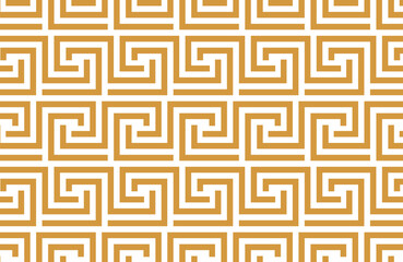 Abstract geometric pattern with stripes, lines. Seamless vector background. White and gold ornament. Simple lattice graphic design