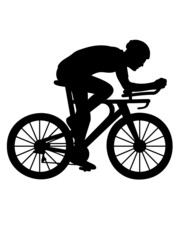 Obraz premium Triathlon Fahrrad Fahrer 