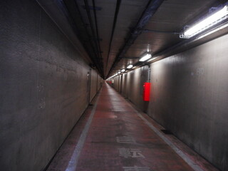 Undersea tunnel for pedestrians in Kawasaki, Japan