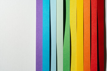 Rainbow colored paper stripe waves