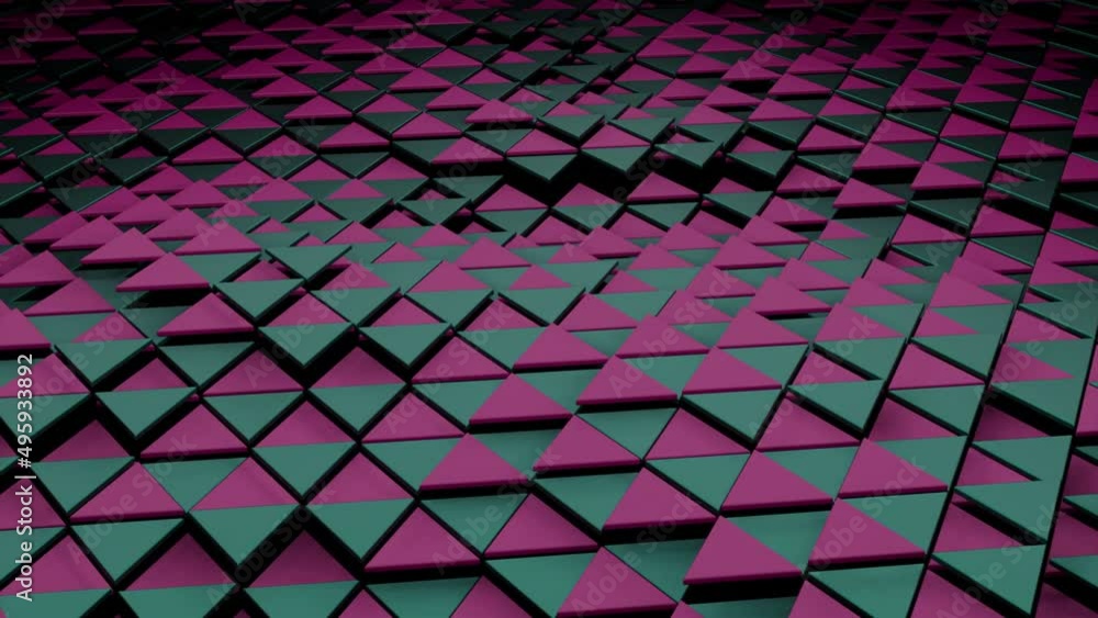 Poster gray and pink little triangles.design. triangles located on different sides in 3d format rise and fa