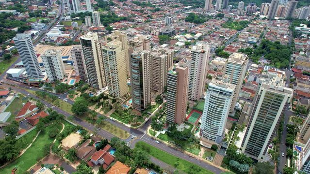Ribeir&atilde;o Preto S&atilde;o Paulo Brazil - Circa march, 2022: Avenida Professor Jo&atilde;o Fi&uacute;za, the most famous avenue in Ribeir&atilde;o Preto, S&atilde;o Paulo Brazil