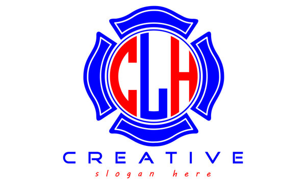 CLH three letters circle monogram initial geometric curves logo design, vector