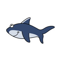 Shark character vector template. Cute shark vector