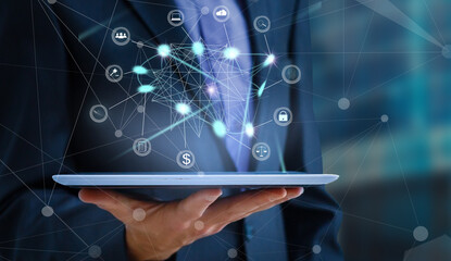 Futuristic user interface concept. Graphical User Interface(GUI). Head up Display. Internet of things.