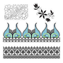 Engraving hand drawn floral 