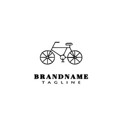bike cartoon logo icon design template black isolated illustration creative