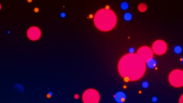 Bright fast moving balls on a dark background at an angle