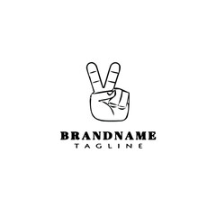 two finger logo template icon design vector illustration