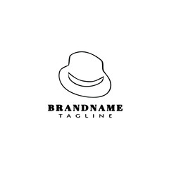 hat logo cartoon icon design black isolated vector illustration