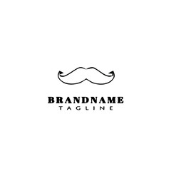 Obraz premium mustache cartoon logo icon design template black cute illustration