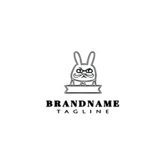rabbit logo cartoon icon vector illustration